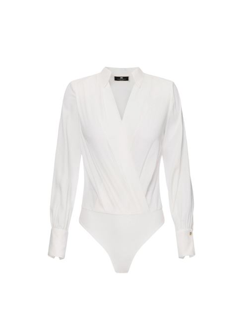 Body shirt in georgette jacquard lettering ELISABETTA FRANCHI | CB00746E2.360